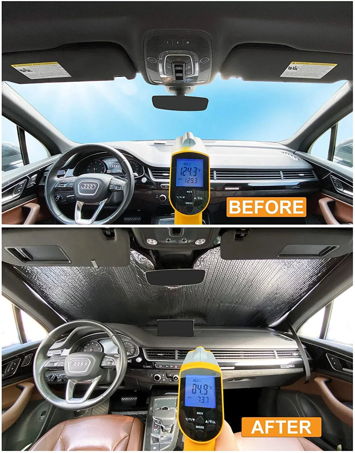 Front Windshield Sunshade for 2010-2023 Dodge RAM 2500 3500, 2Dr Regular Cab, 4Dr Quad Cab Crew Cab Mega Cab Pickup Truck