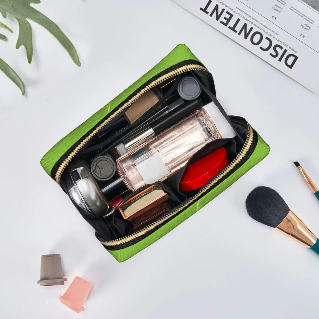 Cartoon Grinch Cosmetic Bag Makeup Organizer Leather Portable Pouch Gift Travel Toiletry Bag Storage Purse