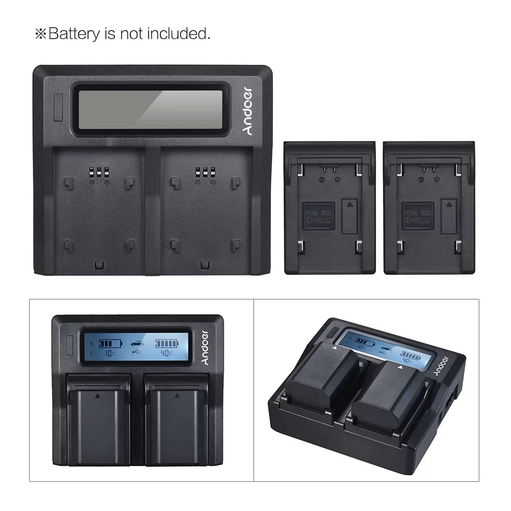 Andoer NP-FZ100 Dual Channel LCD Battery Replacement for A7III A9 A7RIII A7SIII