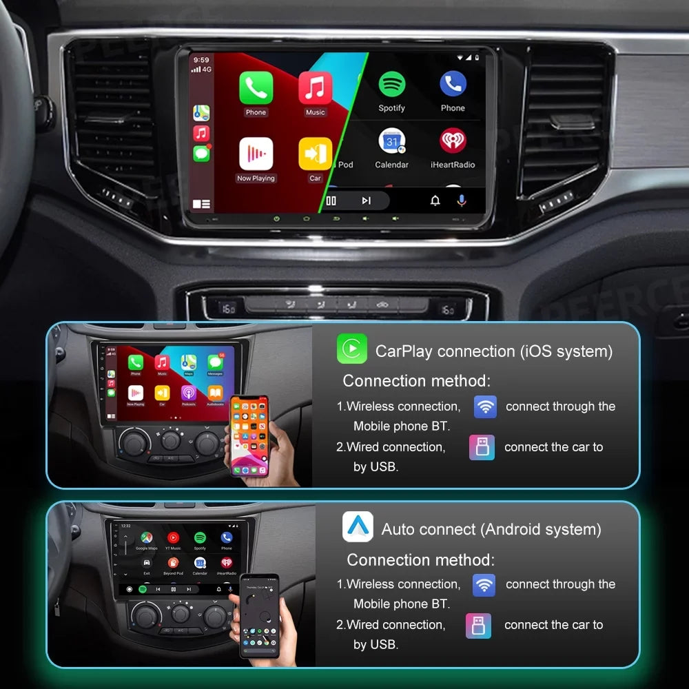JMANCE 9 inch Android Car GPS Navigation for VW Volkswagen Golf Polo Tiguan Passat Jetta with Carplay Android Auto BT WiFi RDS DSP FM with Backup Camera
