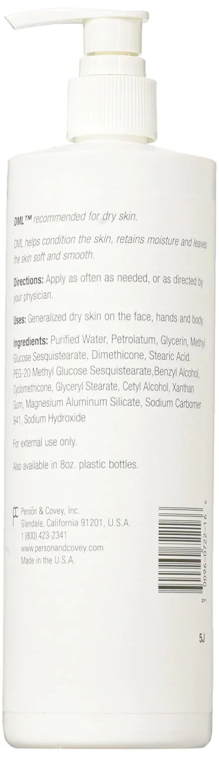 Moisturizer DML, 16 Oz. Pump Bottle Unscented Lotion