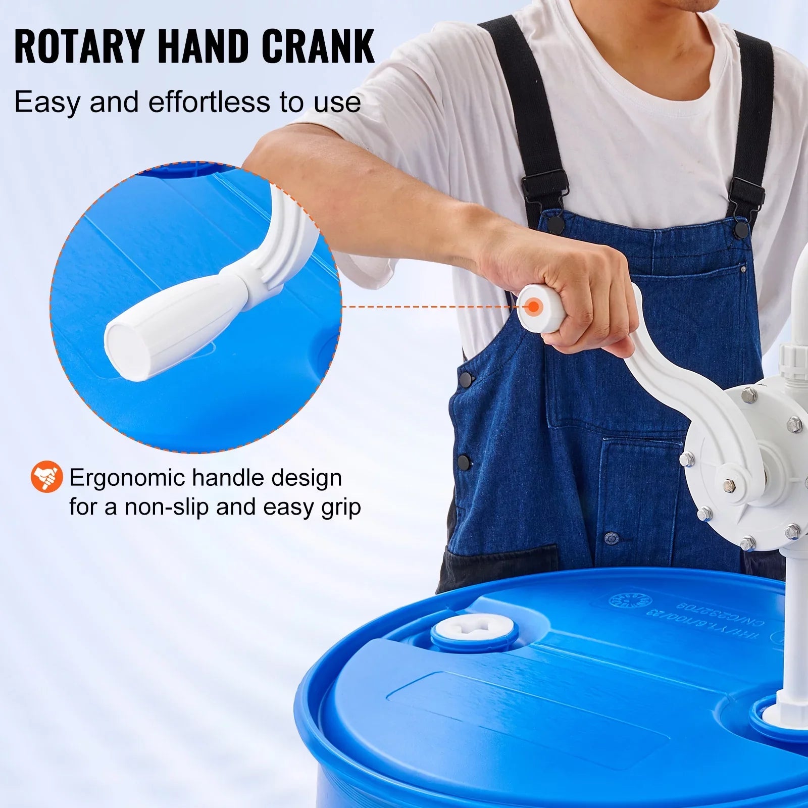 BENTISM Drum Rotary Barrel Pump Hand Crank Fluid Transfer Pump 5-55 Gallon Drums