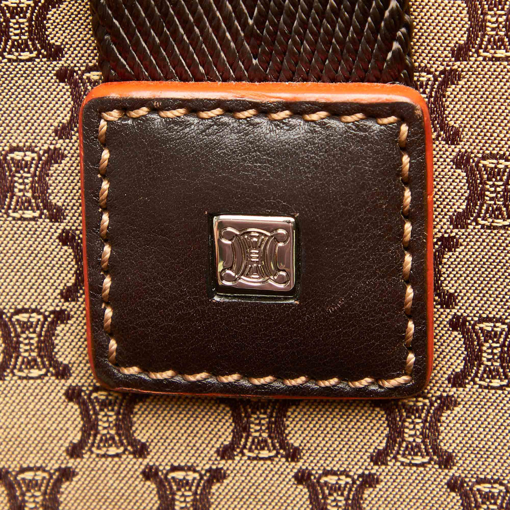 Pre-Owned Authenticated Celine Macadam Handbag Canvas Fabric Brown Top HandleBag Women (Good)