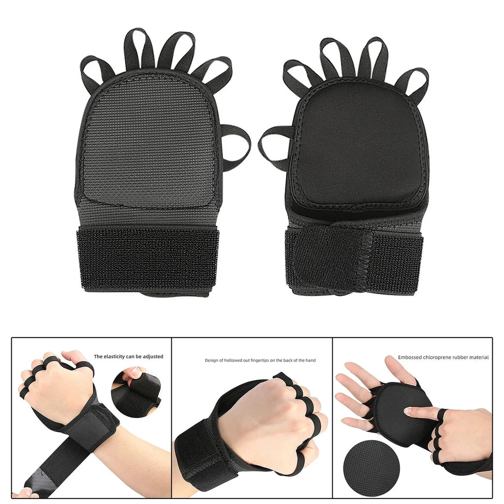 kesoto 4xGymnastics Hand Grips Power Lifting Grips for Shrugs Deadlifting Kettlebells