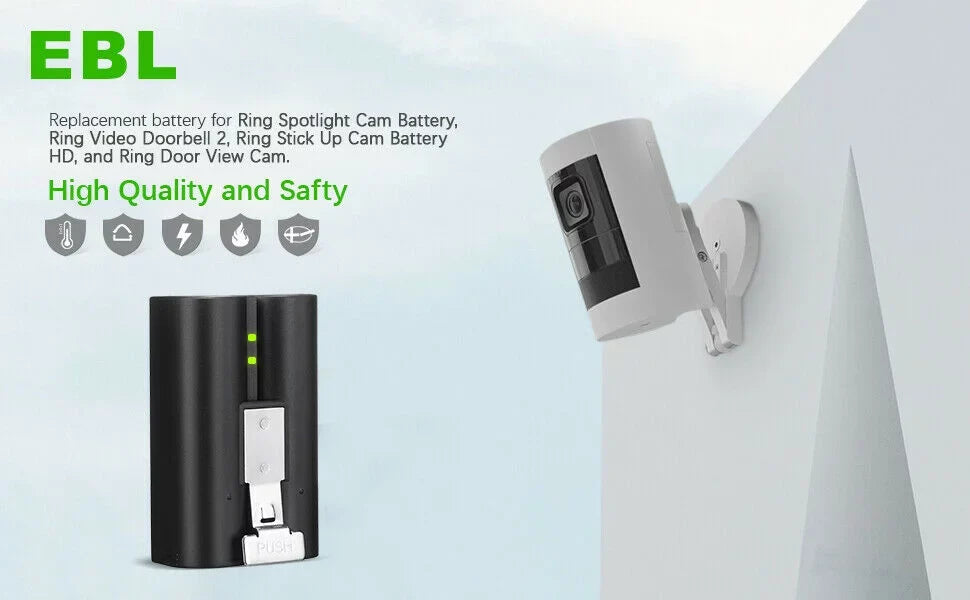 EBL 3-Pack Rechargeable Doorbell Replacement Battery Compatible with Ring Video Doorbell 2/3/3 Plus/4, Spotlight Cam, Stick Up Cam, for Ring Doorbell Camera, Backup Batteries 6040mAh 3.65V