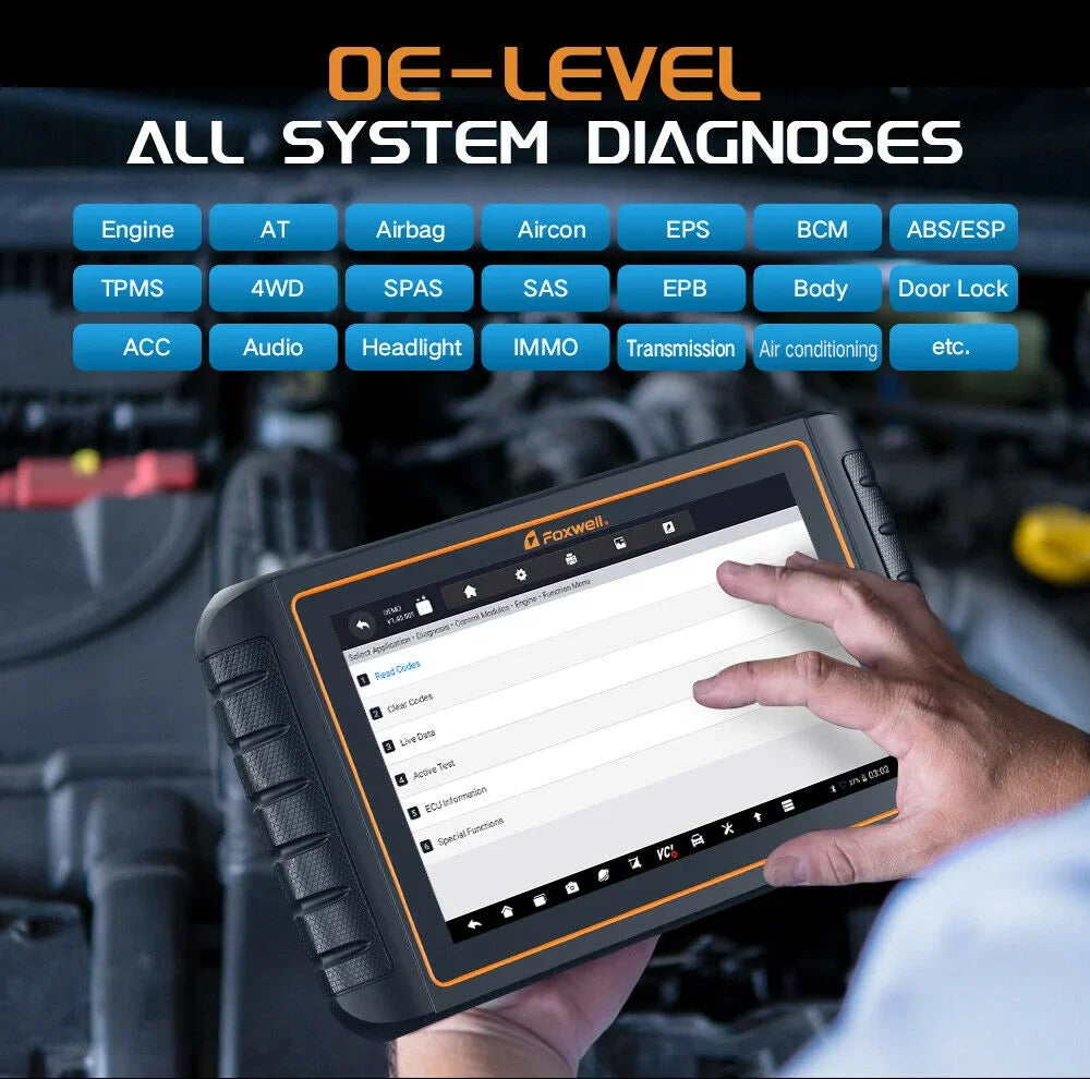 FOXWELL GT75TS Automotive Bi-Directional Control Diagnostic Scan Tool Car TPMS Service Tool OBD2 Scanner Full Systems ECU Coding Actuation Test Code Reader EOBD OBD Scan 30+ Resets Free Update