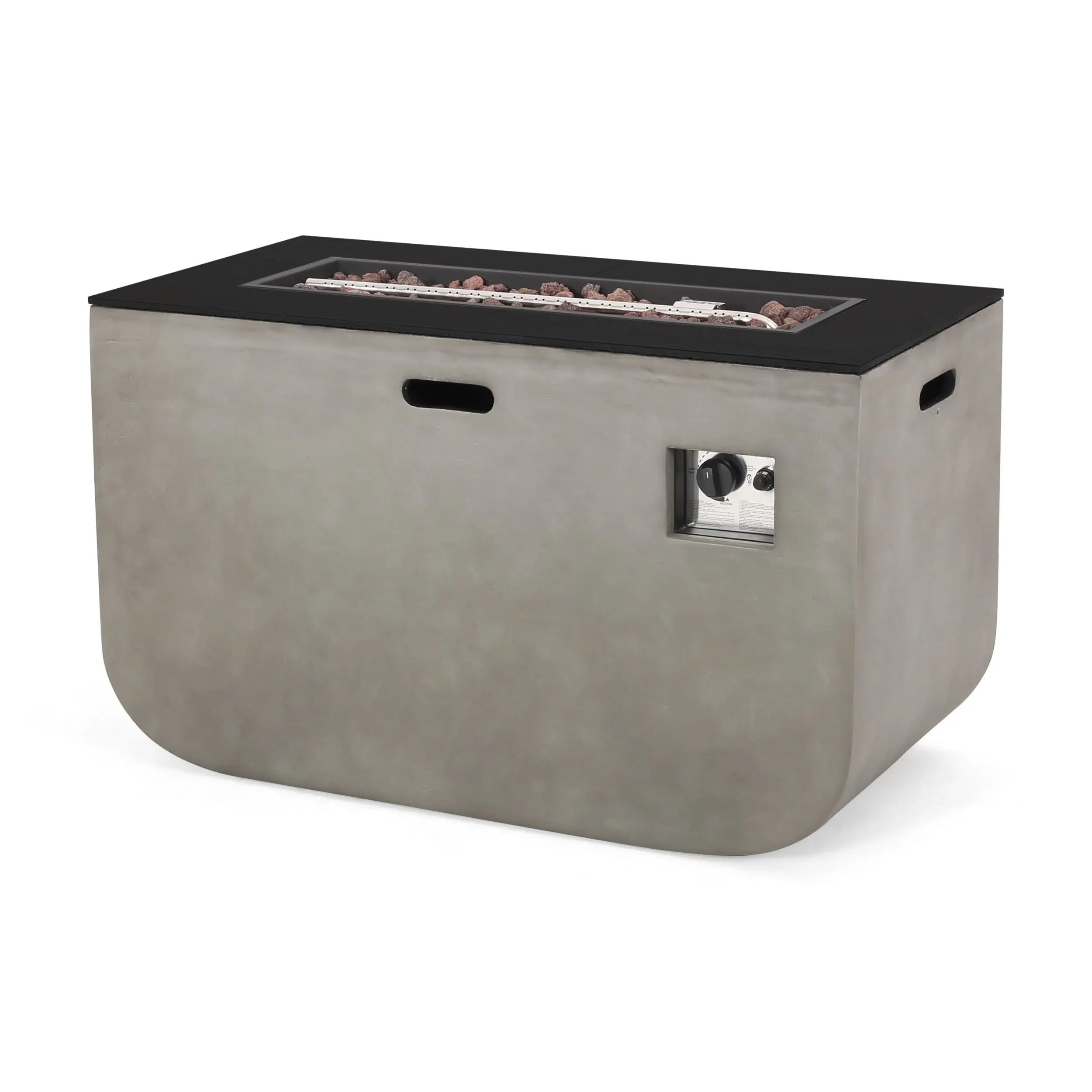 Christopher Knight Home Adio Outdoor 50,000 BTU Modern 40-inch Rectangular Lightweight Concrete and Ceramic Fire Pit Table by