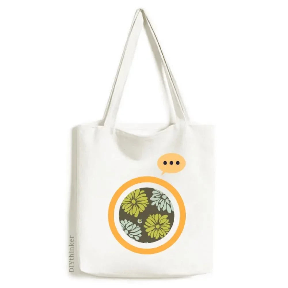 Flower Yellow Chrysanthemum Flower Expression Sack Canvas Tote Shoulder Bag