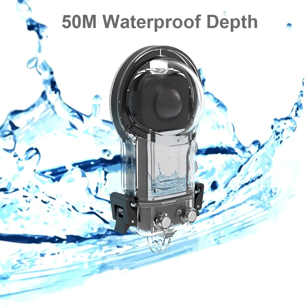 Radirus Panoramic Sports Camera Dive Case, Liquid Housing, Diving Protective Cover, Liquid 50M, Silicone Lens Cover