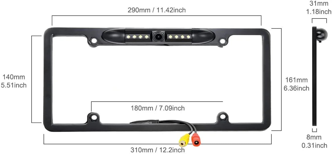 Backup Camera Rearview License Plate Frame for XAV-AX5500 XAVAX5500 Black
