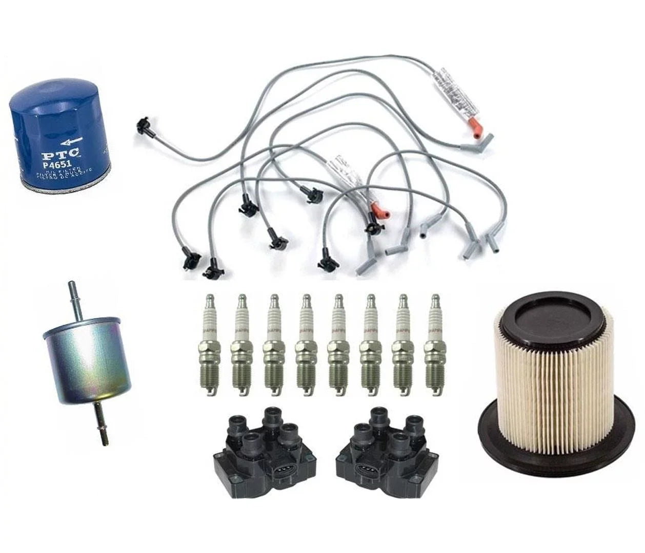 for 96-97 Explorer 5.0L Ignition Spark Plug Wire Coils Plugs Air Gas Air Filter