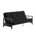 DHP Tallie Full Metal Arm Futon with 6" Thermobonded Black Microfiber Mattress