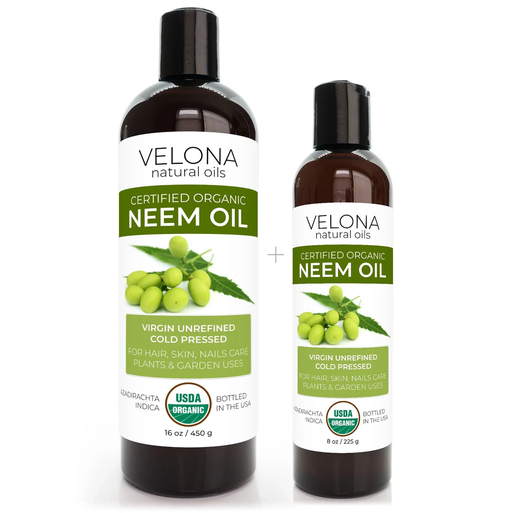 Velona Neem Oil USDA Certified Organic - 24 oz | 100% Pure and Natural Carrier Oil | Virgin, Unrefined, Cold Pressed | Hair, Body and Skin Care | Use Today - Enjoy Results