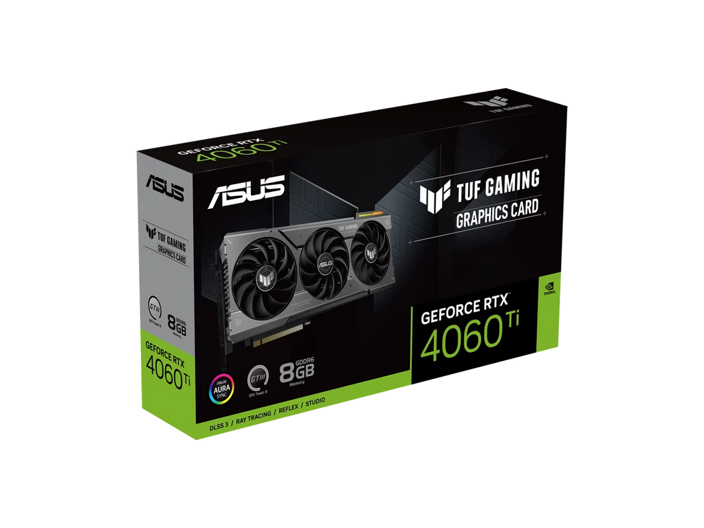 TUF NVIDIA GeForce RTX 4060 Ti Graphic Card - 8 GB GDDR6 - 7680 x 4320 - 2.57 GHz Boost Clock - 128 bit Bus Width - PCI Express 4.0 - DisplayPort - 3 x DisplayPort - HDMI
