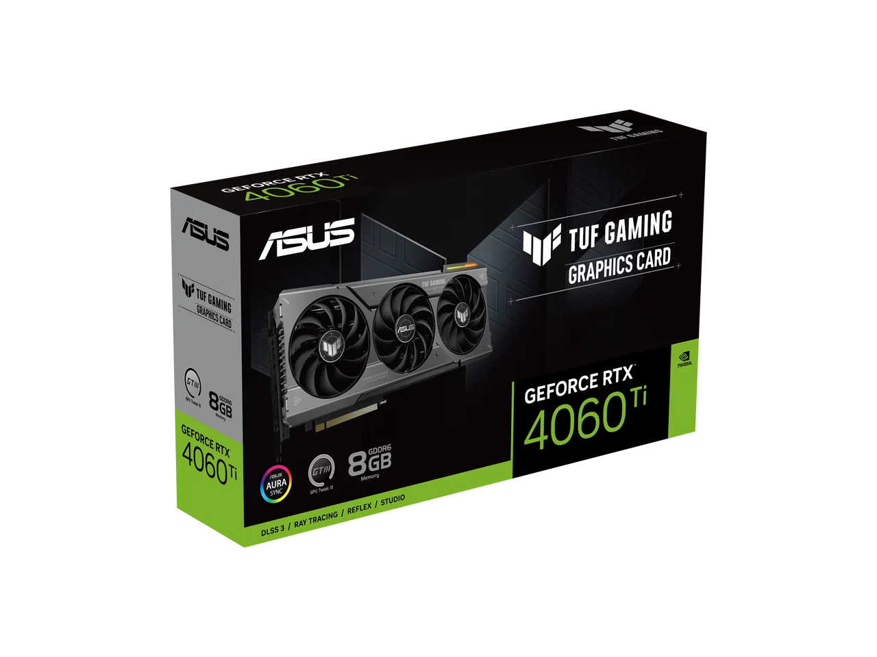 TUF NVIDIA GeForce RTX 4060 Ti Graphic Card - 8 GB GDDR6 - 7680 x 4320 - 2.57 GHz Boost Clock - 128 bit Bus Width - PCI Express 4.0 - DisplayPort - 3 x DisplayPort - HDMI