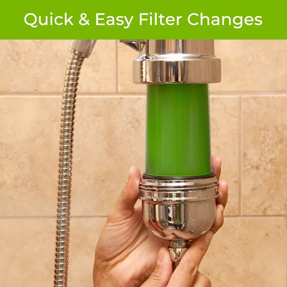 Fluid Premium Shower Filter System SF-7C with Deluxe Handheld Wand (Chrome), Certified for 96.6% Chlorine Reduction, 10,000 Gal. Capacity