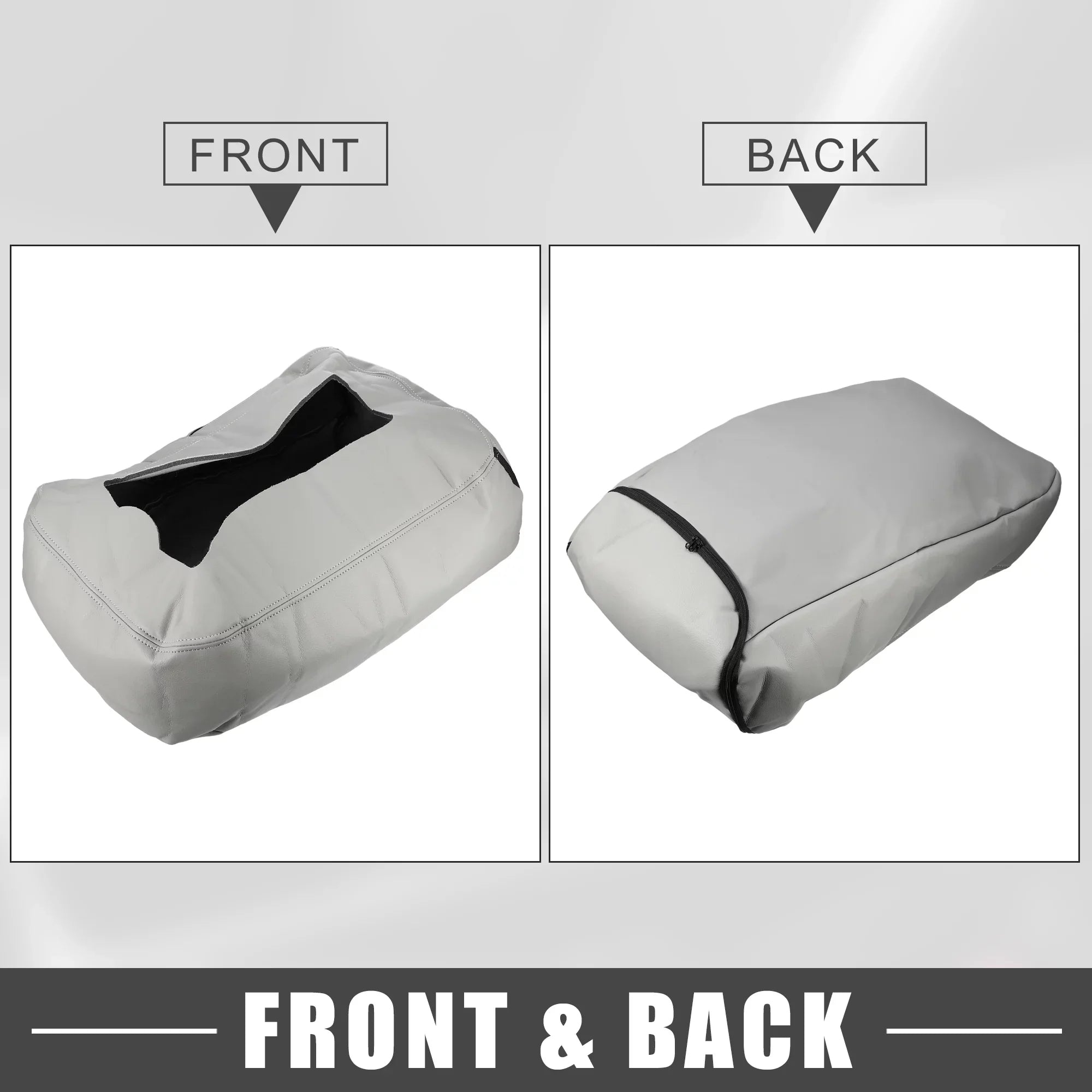 Center Console Cover Pad Fluid for Chevy Silverado 1500 1500HD 2007-2014 Faux Leather Gray