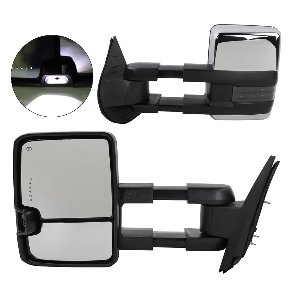 BMTBUY Power Heated Chrome Towing Mirrors for 07-13 Chevy Tahoe LED Signal & Backup Lamp