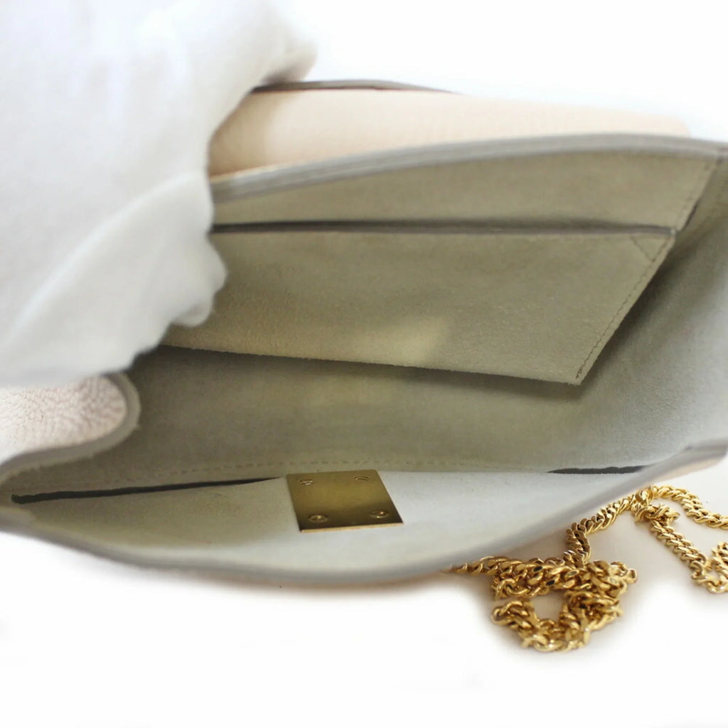 Pre-Owned Chloé Chloe Shoulder Bag Leather Beige Ladies Chain BRB01000000002558 (Fair)