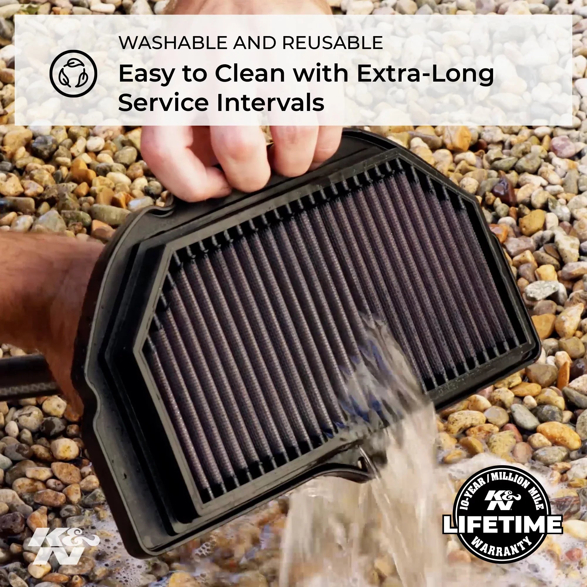 K&N Engine Air Filter: High Capability Premium, Powersport Air Filter: 1989-1998 HONDA (PC800 Pacific Coast) HA-8089