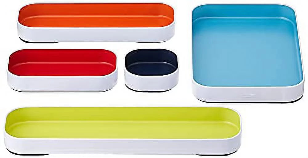 Three By Three Seattle Drawer Organizer 1" Set of 5 (52281),Multi Multi 1" S/5