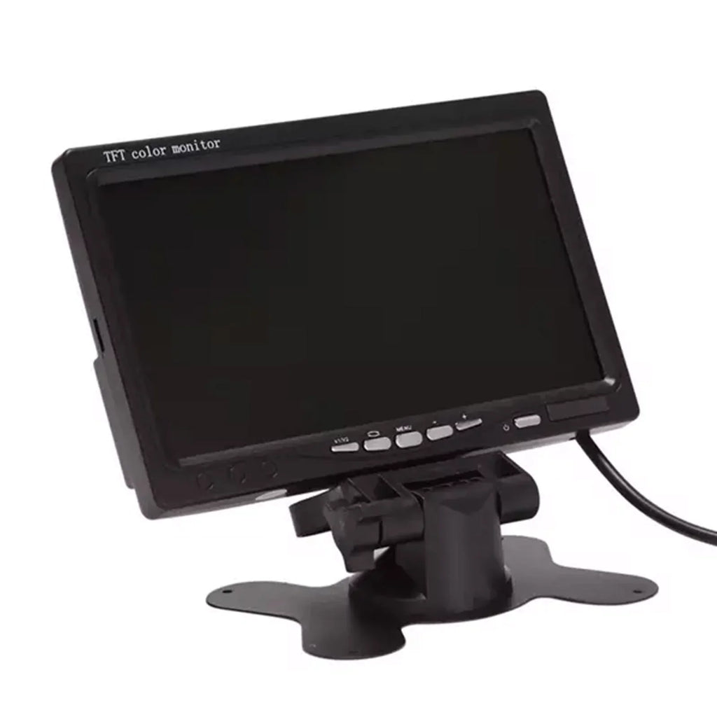 Aibecy 7 Inch HD Monitor Display Display TFT Car Monitor Monitor HD 1024x600 Display AV Input Built-in Speaker For Trucks Bus RV Trailer Reverse Rear View Backup Camera
