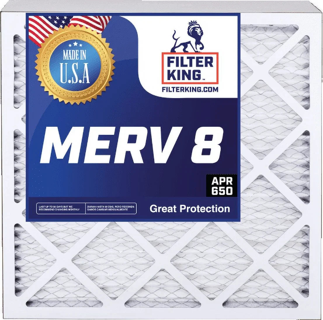 Filter King 18x14x1 Air Filter | 3-PACK | MERV 8 HVAC Pleated A/C Furnace Filters | MADE IN USA | Actual Size: 17.5 x 13.5 x .75"
