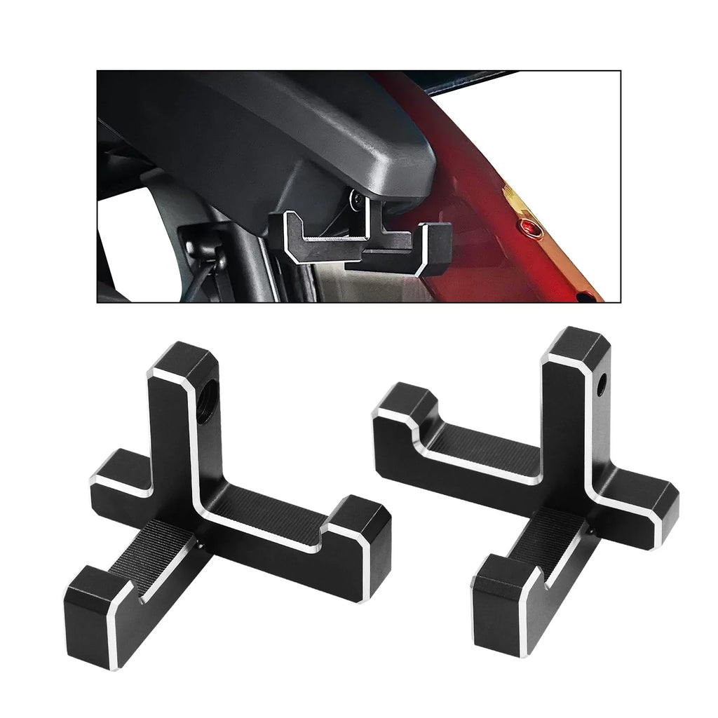 Dcenta Aluminum Trunk Grocery Bag Hooks Replacement for Bronco 2021-2023 2-Door 4-Door Black Interior Organizer (2pcs T+2pcs J Shape)