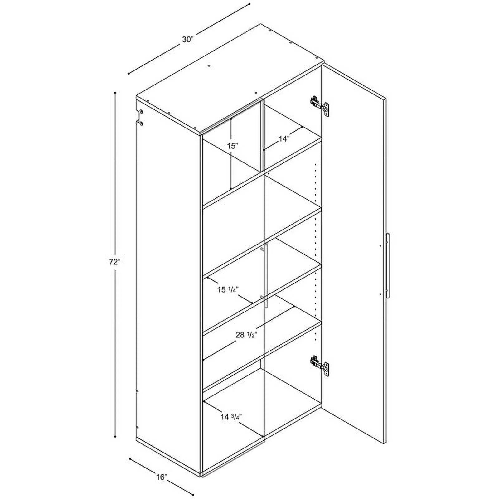 Pemberly Row 30" Large Wall Mounted Garage Cabinet in White Finish