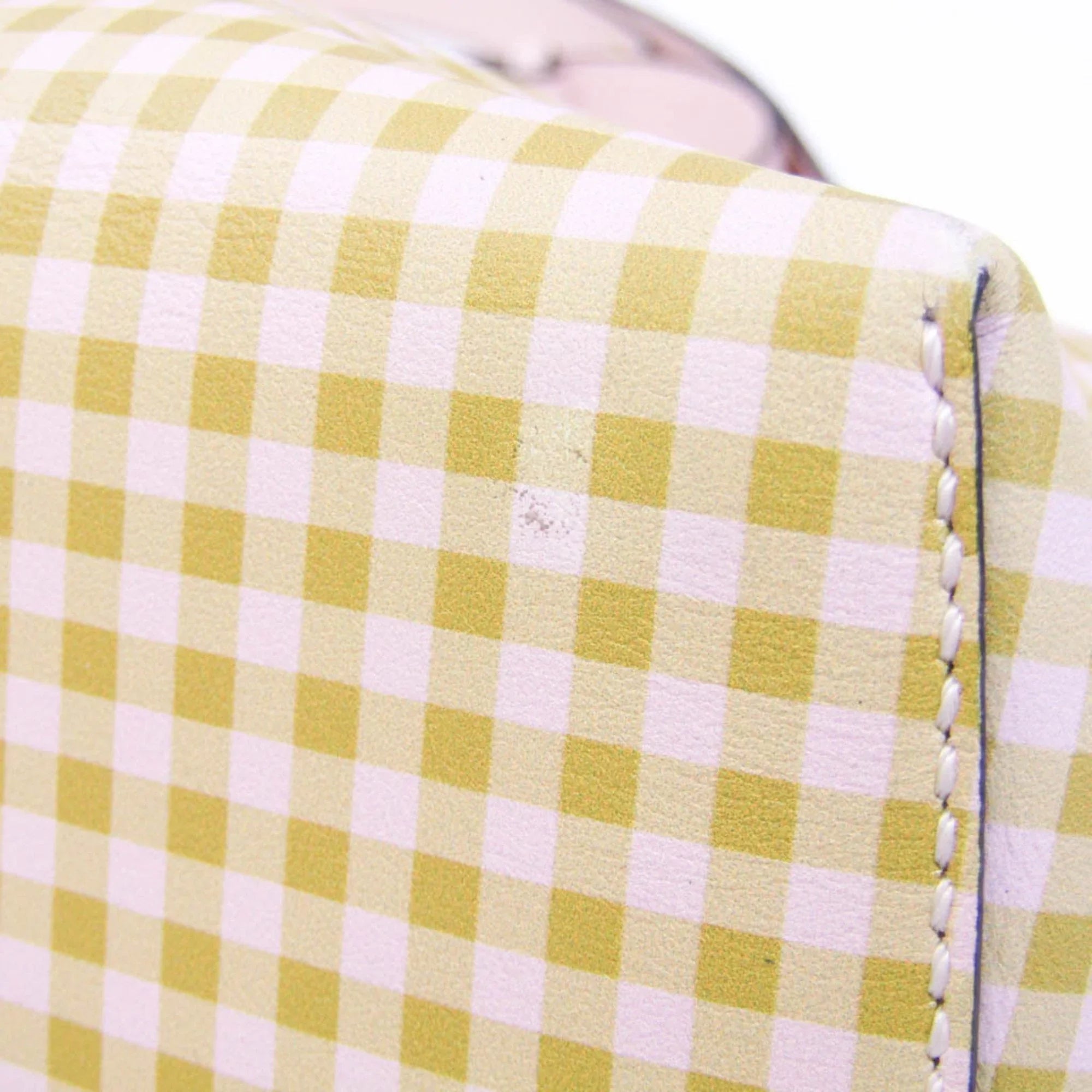 Pre-Owned Fendi By The Way Gingham Plaid 8BL146 Women's Leather Handbag,Shoulder Bag Beige,Light Pink,Yellow (Good)