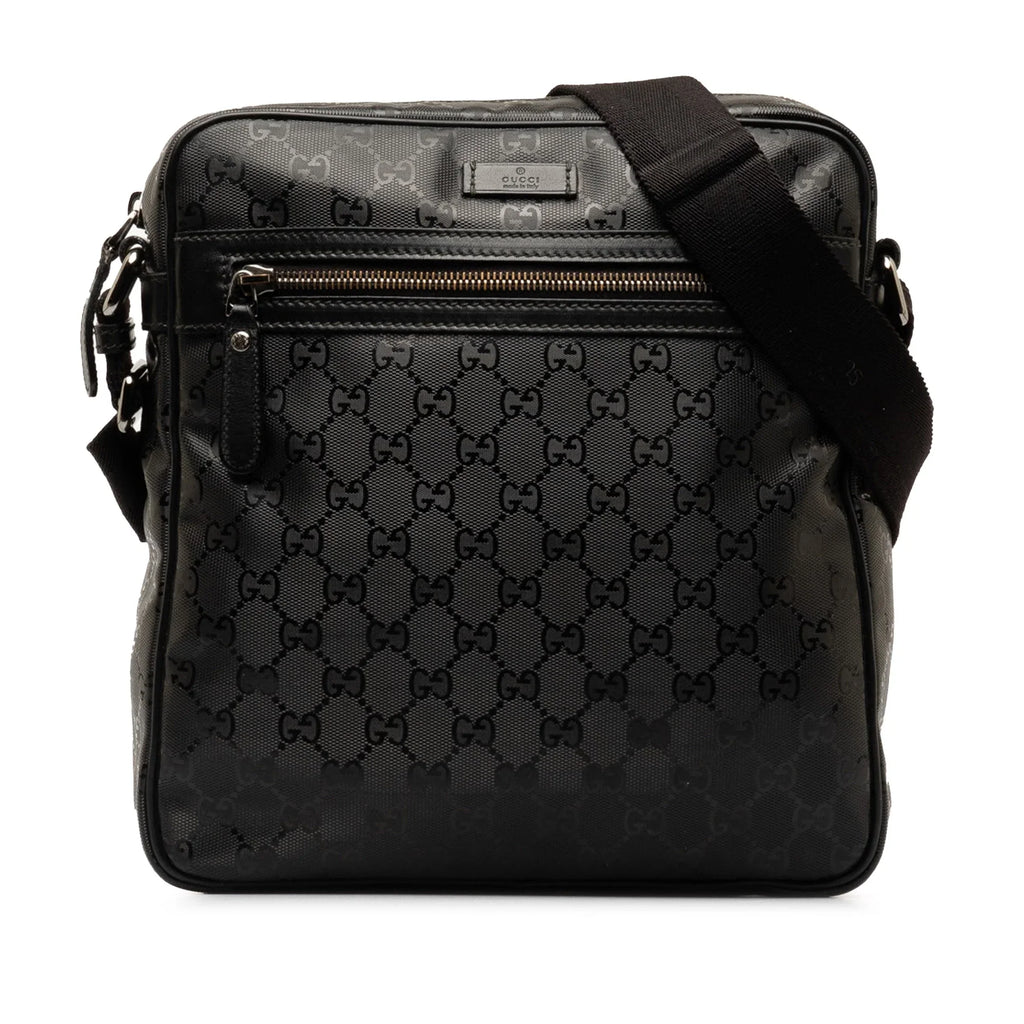 Pre-Owned Authenticated Gucci GG Imprime Crossbody Bag Coated Canvas Fabric Black Unisex (Good)