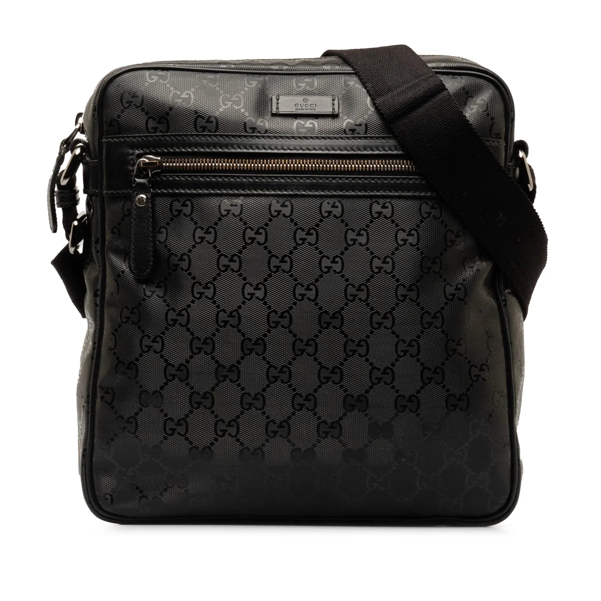 Pre-Owned Authenticated Gucci GG Imprime Crossbody Bag Coated Canvas Fabric Black Unisex (Good)