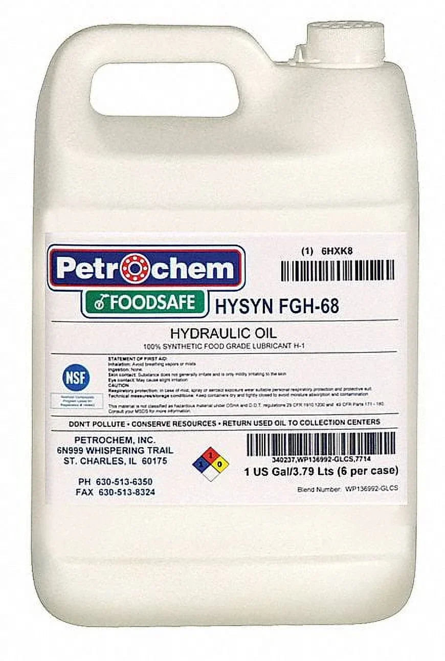 Petrochem Syn Hydraulic Oil,Food Grade,1gal,ISO 68 HYSN FGH-68-001
