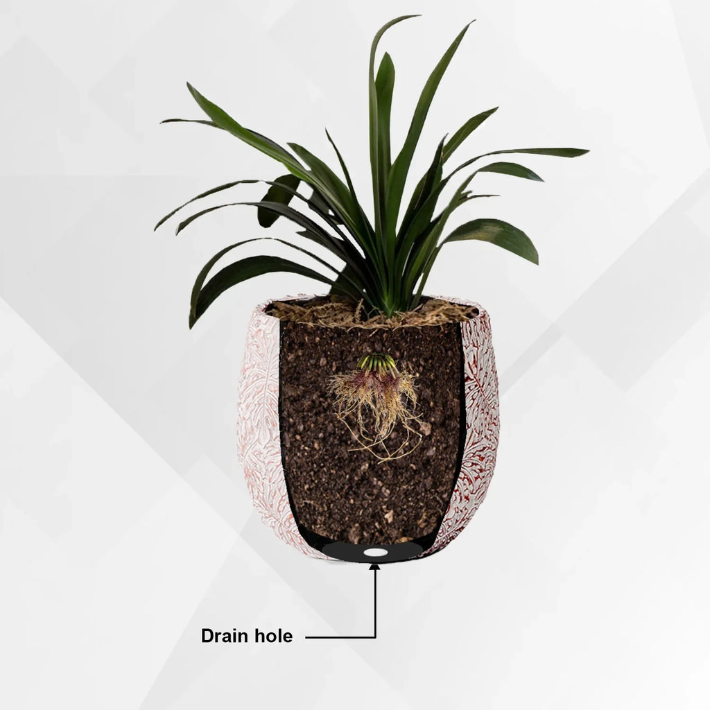XBrand 19.3", 15.4" and 12.2"H Tall Beige and Golden Fiberstone/Cement Indoor Outdoor Planters (Set of 3), Modern Decorative Plant Pots with Drain Hole for All House Plants, Succulents & Flowers