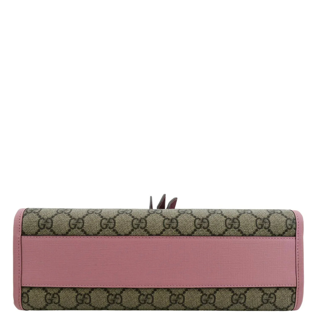 Pre-owned GUCCI Kids Strawberry GG Supreme Canvas Tote Bag Beige 630589