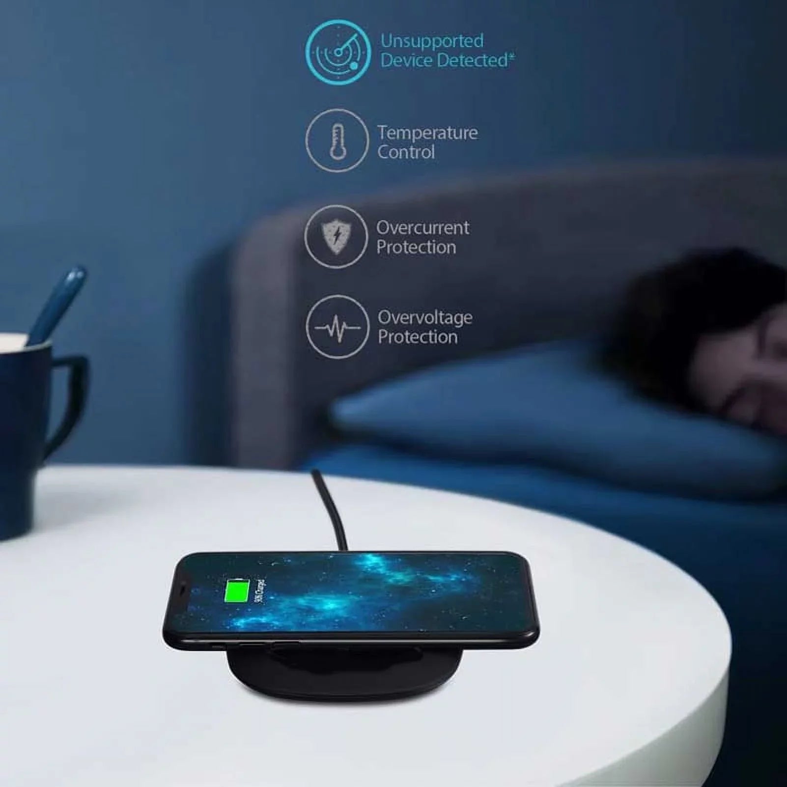 10W Wireless Charger Ultra Slim Fast Charging Pad Compatible With V40 ThinQ, Google Nexus 5 4, G4 G3 G2 - Motorola Google Nexus 6, Droid Turbo Mini MAXX - Nokia Lumia 930 920 1520 1020, 8