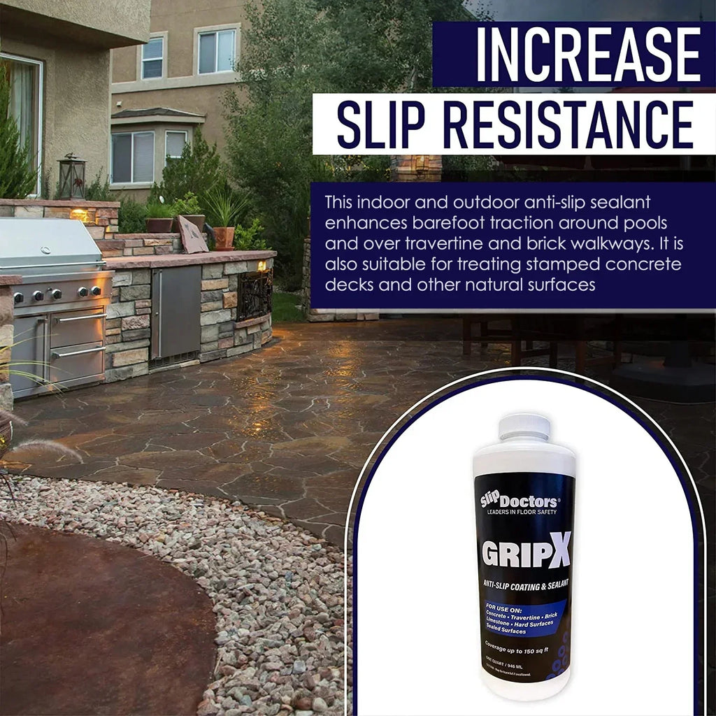 GripX Non-Slip Coating and Sealant for Indoor and Outdoor Tiles, Concrete