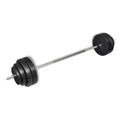 Anself Barbell with Plates Set 132 lb Weightlifting and Strength Training Barbell for Home Gym