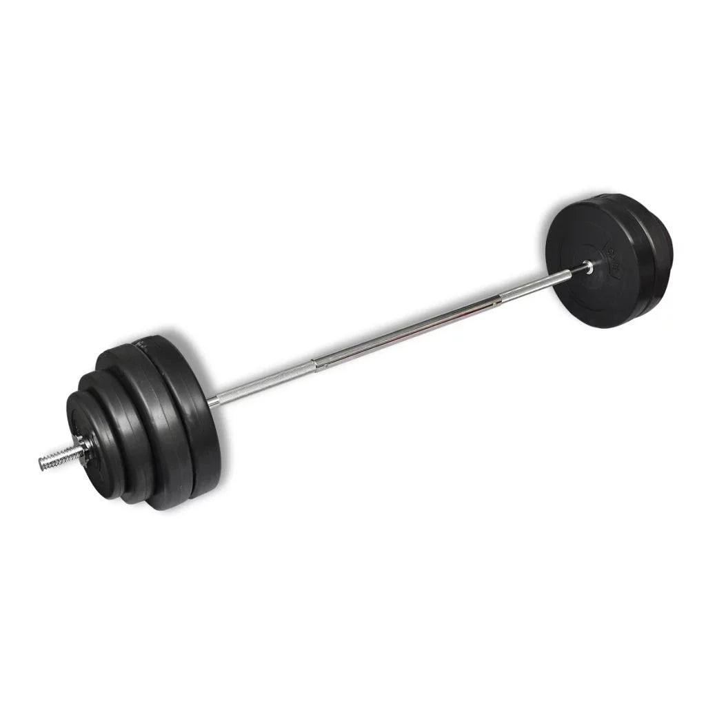 Anself Barbell with Plates Set 132 lb Weightlifting and Strength Training Barbell for Home Gym