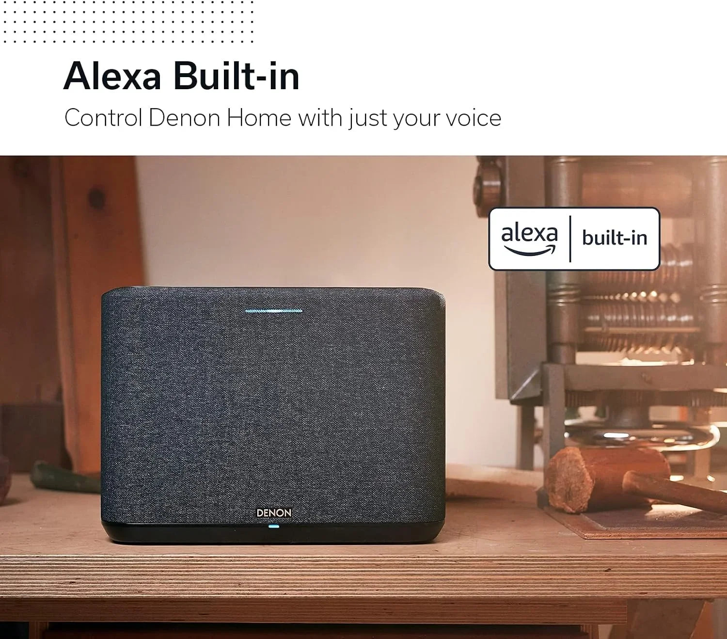Denon Home 250 White Built in Heos Wireless Bluetooth Speaker with an Additional 1 Year Coverage by Epic Protect (2020)