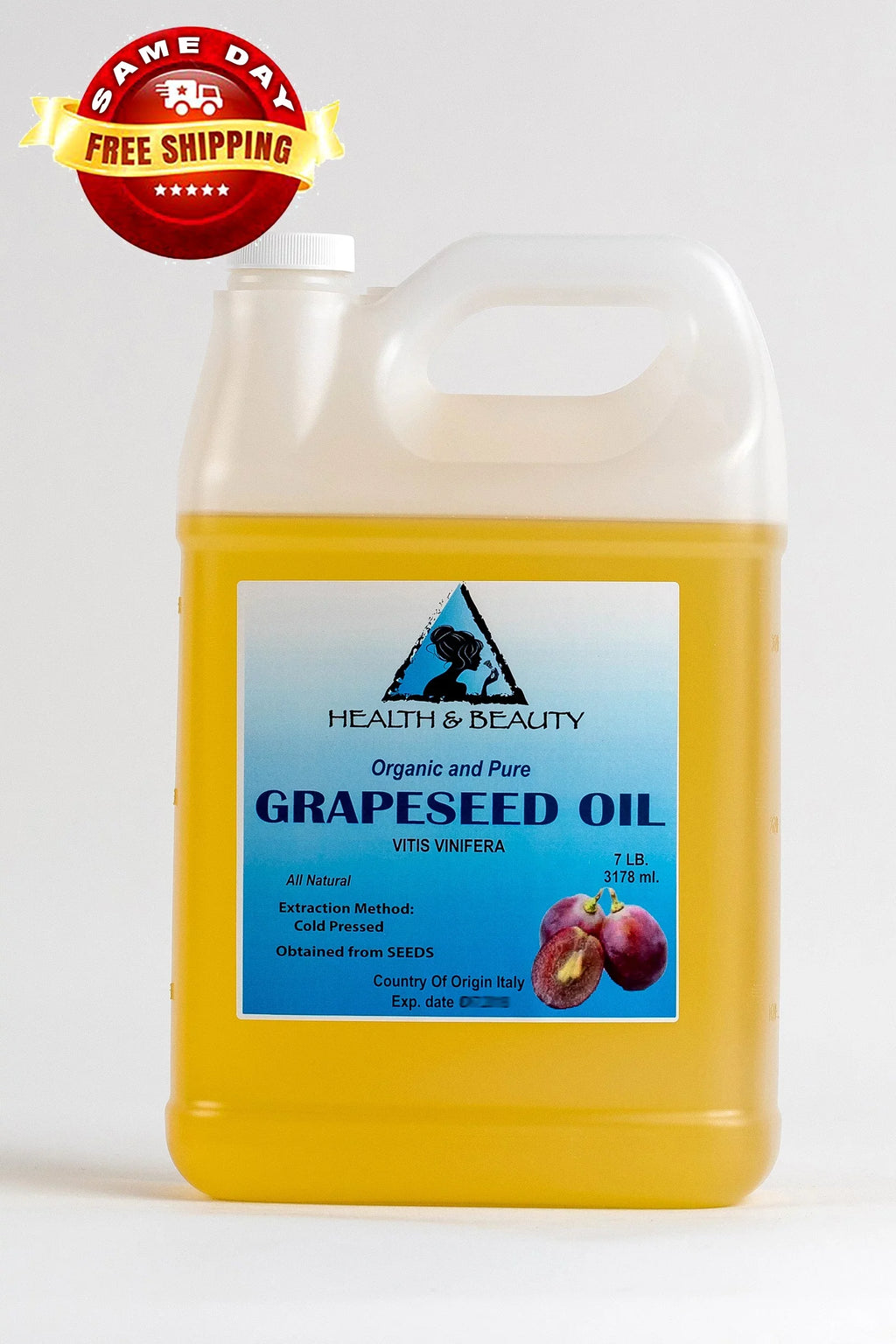 GRAPESEED OIL ORGANIC CARRIER COLD PRESSED 100% PURE 7 LB