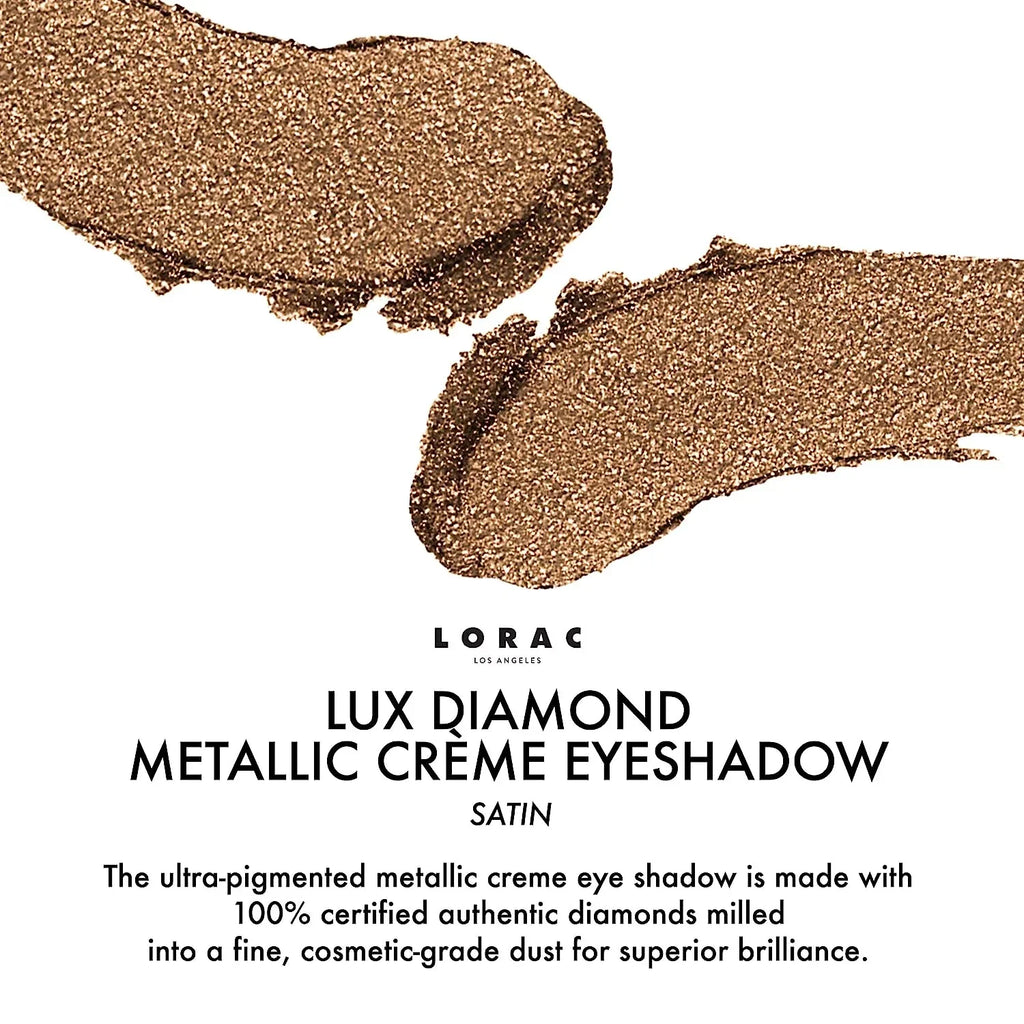 LORAC Lux Diamond Crème Eye Shadow | Metallic Shimmer Eyeshadow Powder | Satin Gold