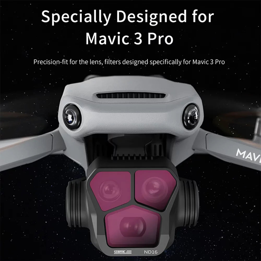 Docooler 4-Pack Filters ND8ND16ND32ND64 Lens Filter Aluminum Material AGC Optical Glass Fluid Scratch-resistant -reflective Coatings Compatible with Mavic 3 Pro