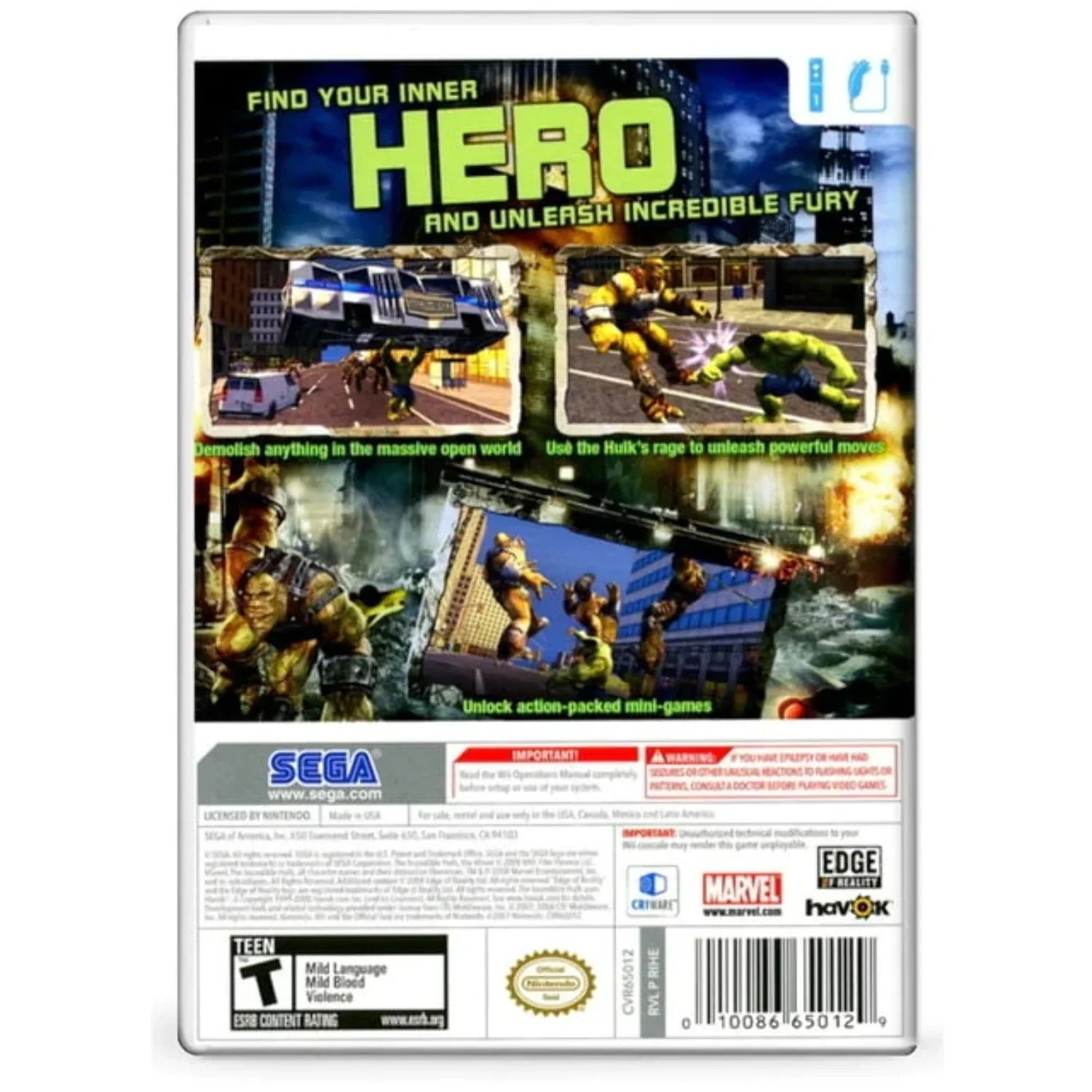 Pre-owned Incredible Hulk - Nintendo Wii Refurbished