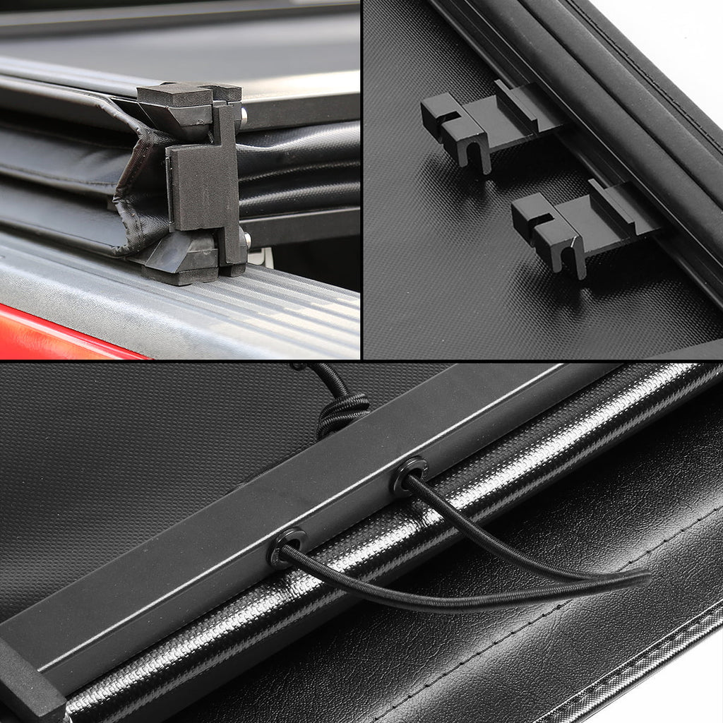 DNA Motoring TTC-TRISOFT-045 For 2005 to 2021 Nissan Frontier 5' Bed Fleetside Adjustable Tri -Fold Soft Top Trunk Tonneau Cover