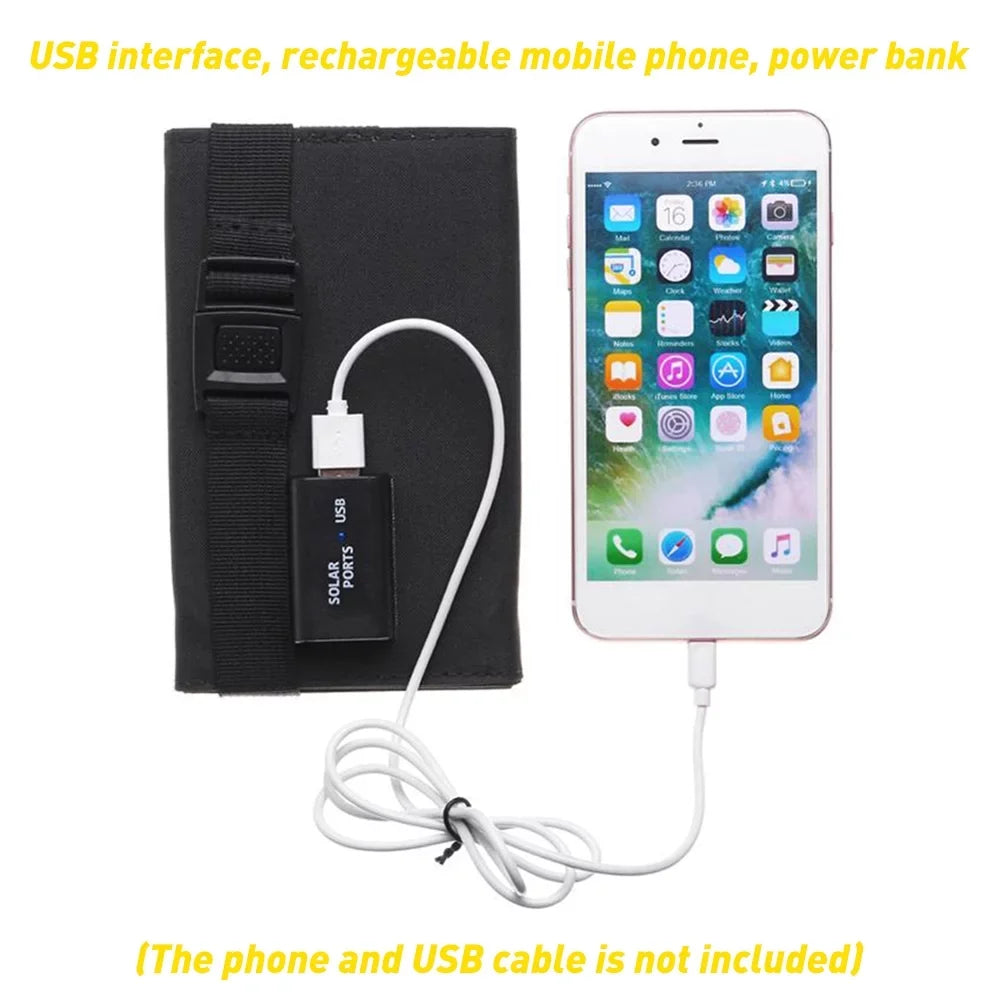 DFITO 80W Outdoor Foldable USB Solar Panel Power Bank for Camping Hiking