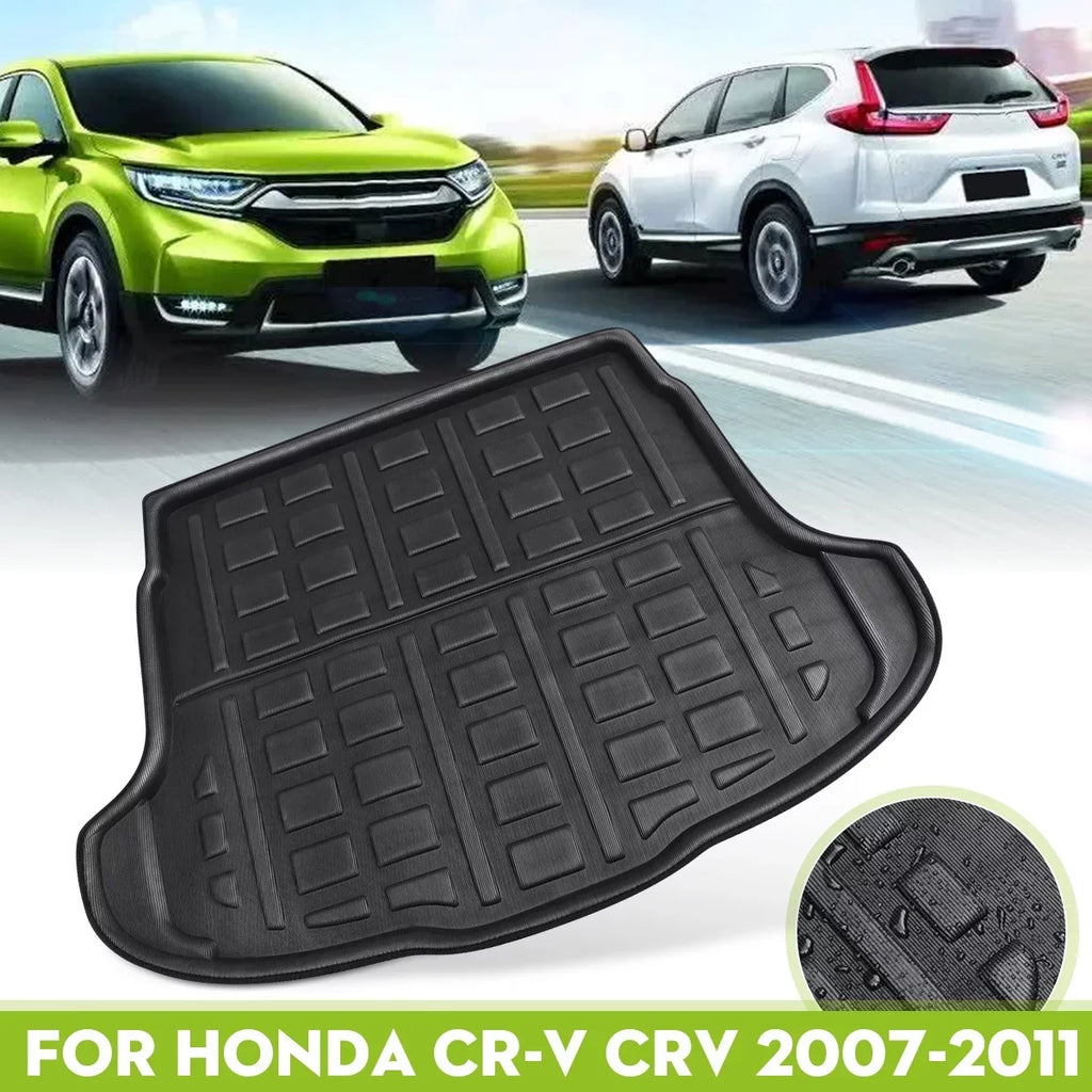 1pcs Cargo Liner Mat for Honda CR-V CRV 2007-2011 Boot Rear Trunk Floor Tray Fluid All Weather, Black