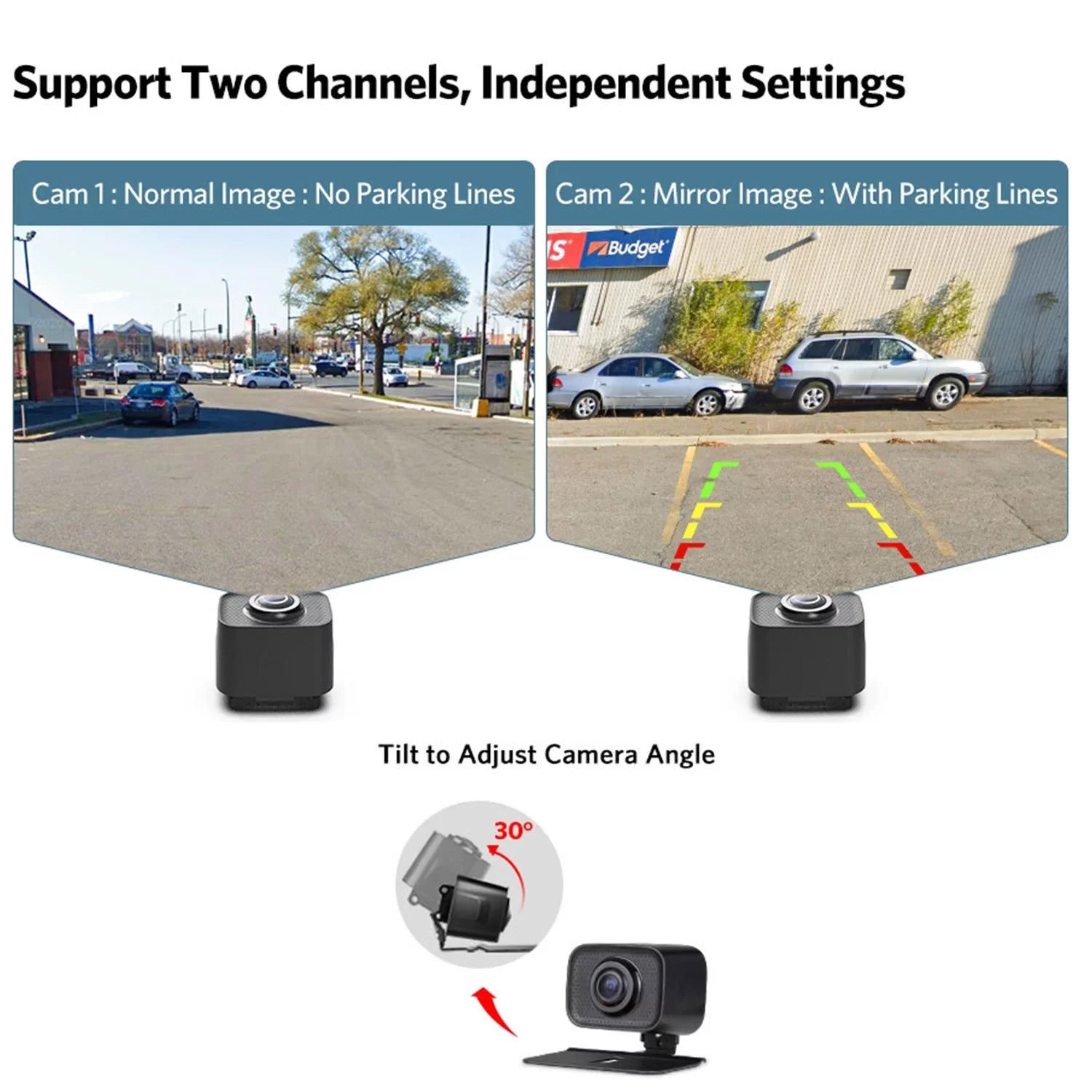 Digital Wireless Rear View Camera with 5″ HD Monitor, Wireless Backup Camera System Fluid Reverse Camera for Trucks Under 33FT