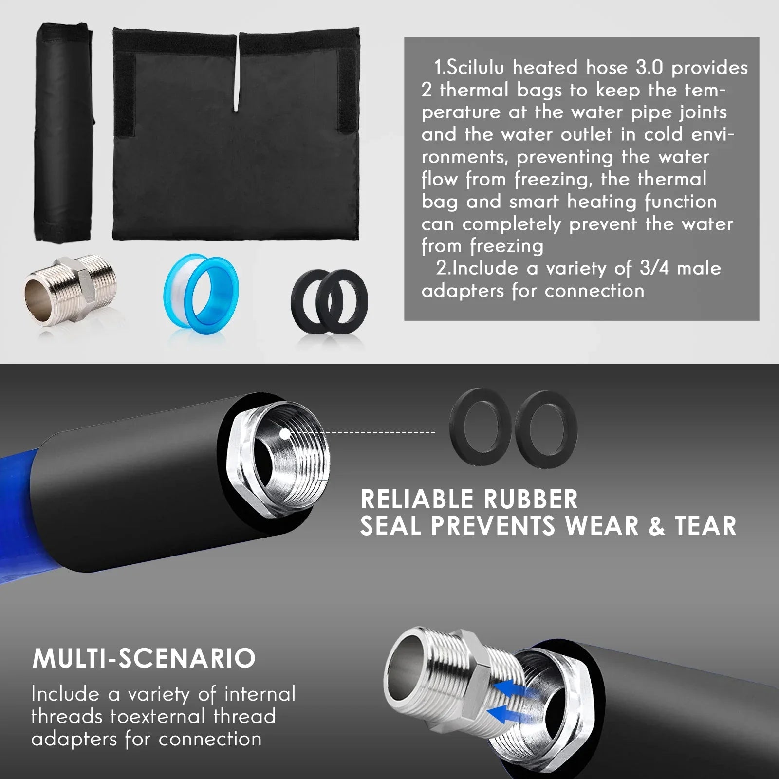 100FT Heated Liquid Hose for RV,-45 ,Antifreeze Drinking Garden Fluid Hose,Rv Accessories, Rv Liquid Hose,Rv