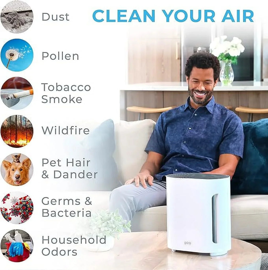 Open Box Pure Enrichment PureZone Air Purifier for Bedroom & Living Room PEAIRPLG - White